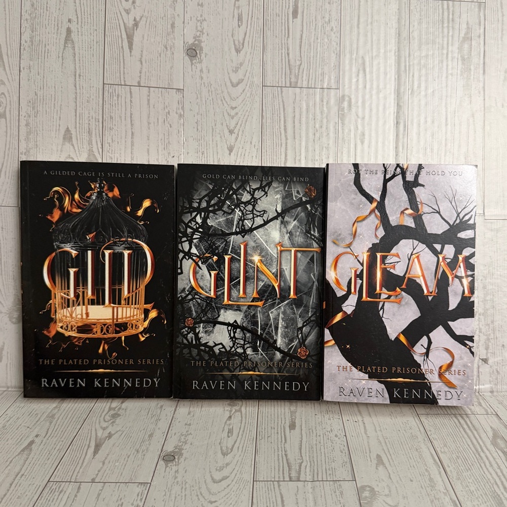 Raven Kennedy Plated Prisoner Series Set 3 Paperback Books Gild, Glint, Gleam